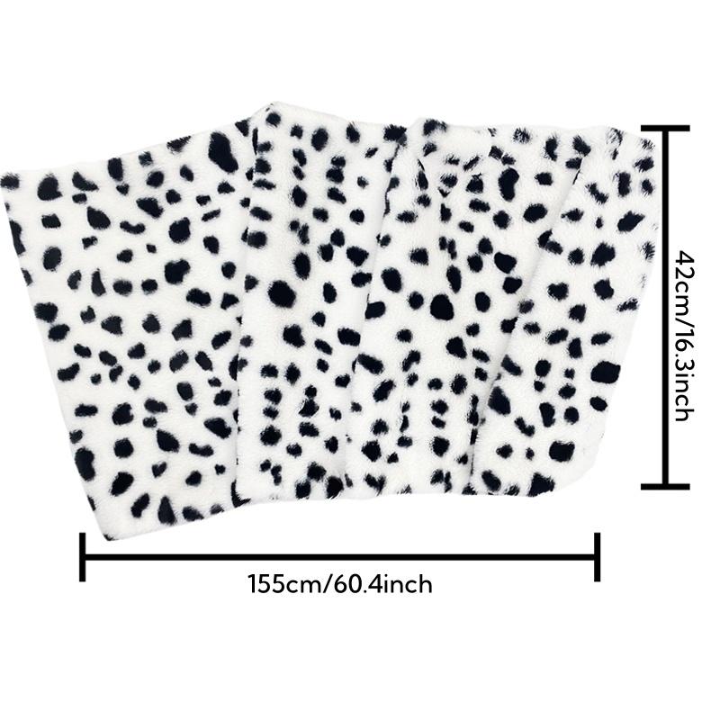 Women's Cruella Deville Costume Dalmatian Print Shawl Scarf Stole Black White Adult Halloween Outfit for Girls