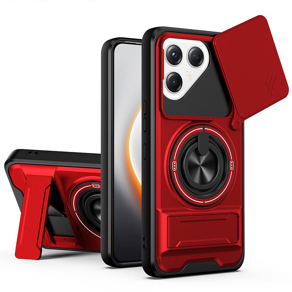 KEYSION Магнитный чехол для телефона TECNO POVA 7 Ultra 5G 7 Pro с защитой выдвижной камеры, подставкой-кольцом, противоударной задней крышкой