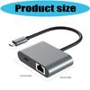 Портативный USB C (папа) на RJ45 Ethernet адаптер из алюминиевого сплава, поддержка 2500 Мбит/с и быстрой зарядки 100 Вт, Plug and Play, для домашнего офиса