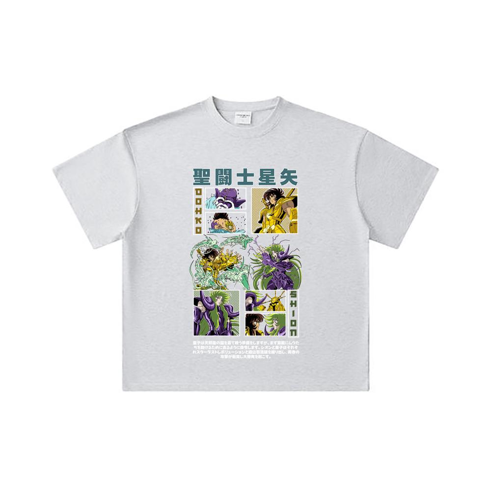 260 GSM Double Yarn 32 Count 100% Cotton Saint Seiya V5 Dohko Shion Print Unisex Heavy Cotton T Shirt… More