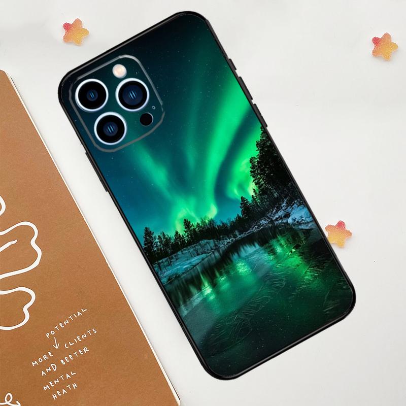 Чехол для телефона «Северное сияние» для iPhone 15 16 14 13 12 11 Pro Max Mini Plus XS X XR Задняя крышка
