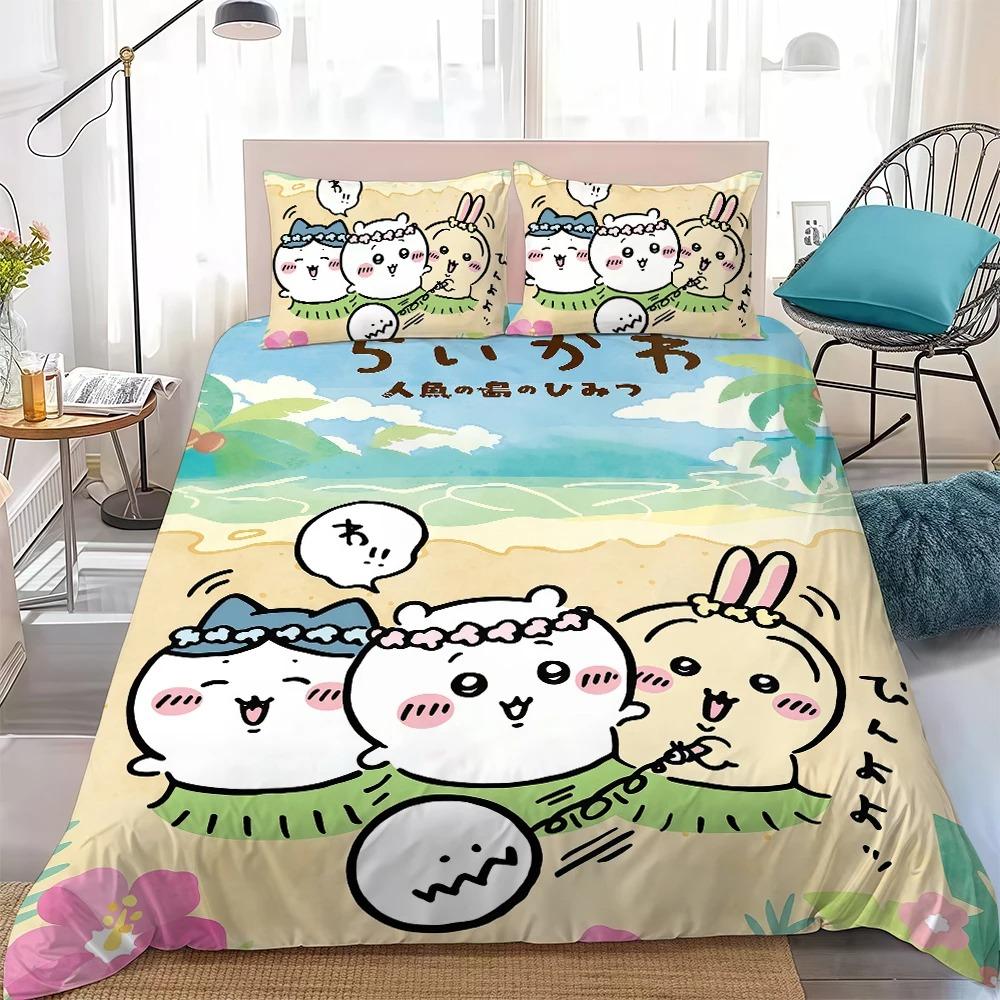 Cute Cartoon C-Chiikawa Duvet Cover Set Bedding Set Single Double Queen King Size Soft Microfiber Girls Kids Bedroom Decor Gift