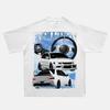 2024 RWB Car Black and White Short Sleeve JDM Car Culture T-shirt Hip Hop American Small Neckline Hiphop Top Vintage