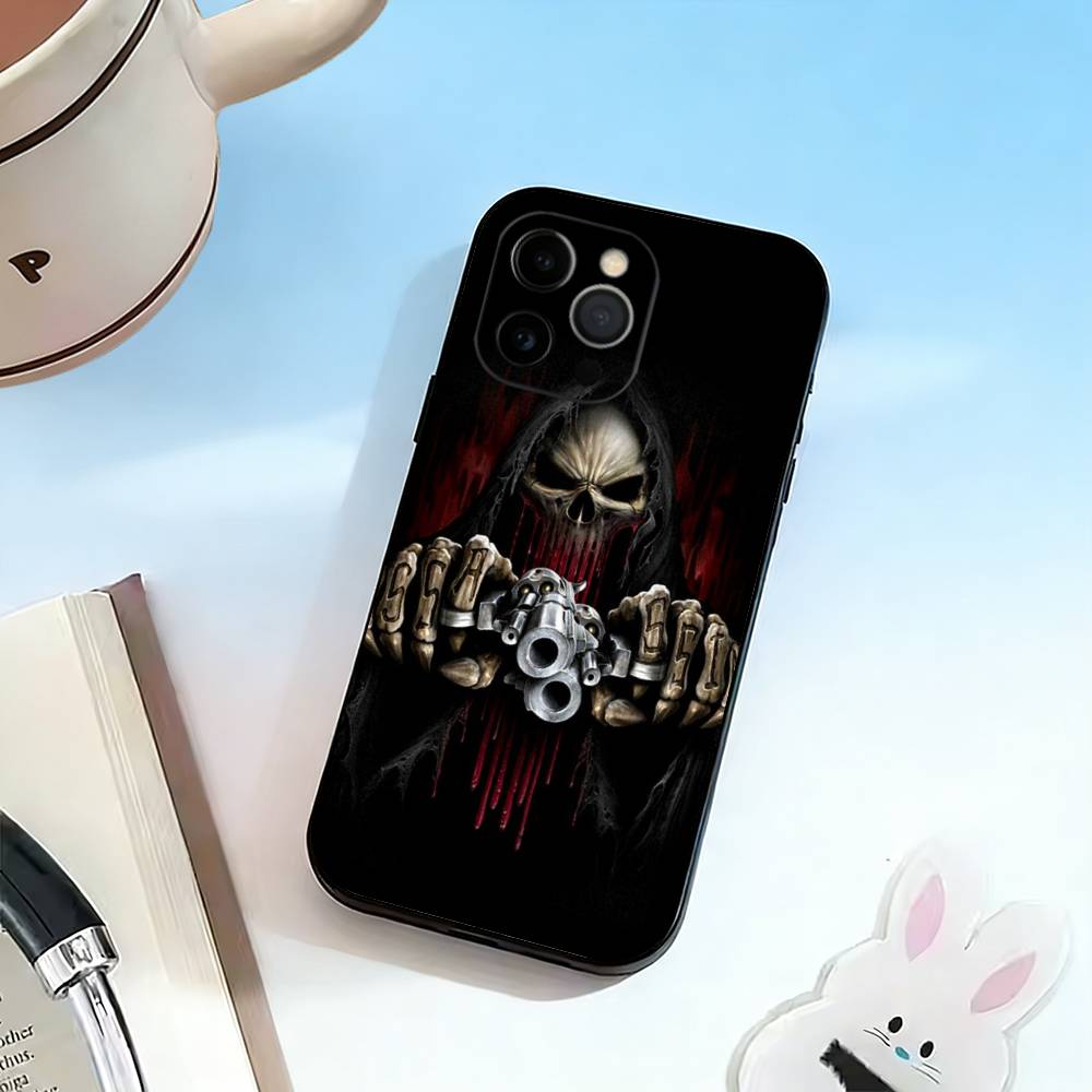 Reaper Skull Skeleton Gun-RSG Phone Case Silicone Soft For IPhone 17 16 15 14 13 12 11 X XR Plus Pro Max Plus