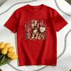 Valentines Day Cocker dog TShirt Women Unisex Casual cotton graphic t shirts Oneck shirt Unisex Adult couple Shortsleev