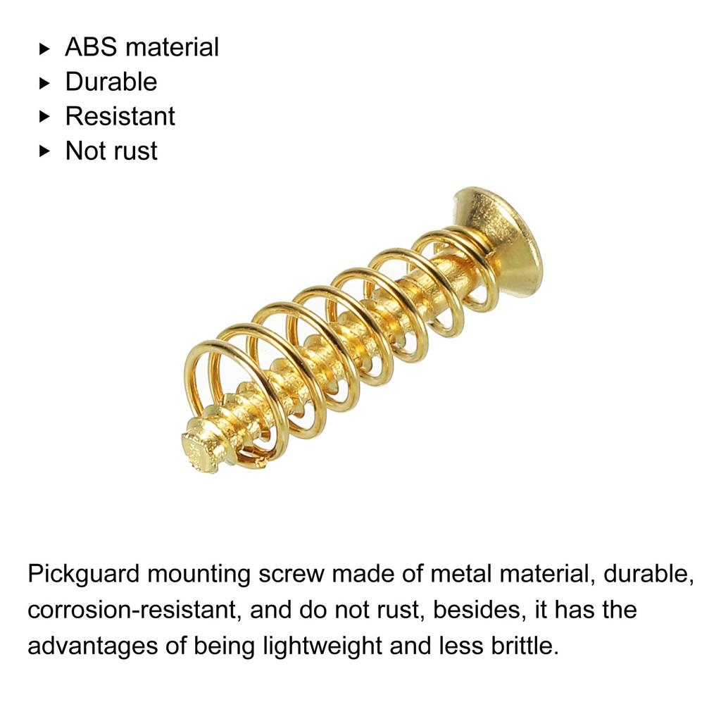 PATIKIL Guitar Pickguard Mounting Screws with Spring M3x22mm Screws Single Coil Pickup Ring Mounting Screws for Electronic Guitar Gold Pack of 12