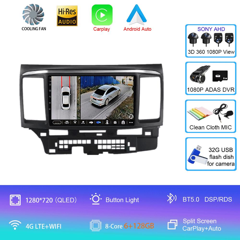 Android 14 для MITSUBISHI LANCER 9 10 X 2008 2009 2010 2011 - 2016 9-дюймовый стерео аудио автомобильный радиоприемник GPS плеер Carplay Auto Screen