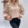 Spring and Autumn Women's Ruffled Long Sleeve Design Shirt Elegant Temperament