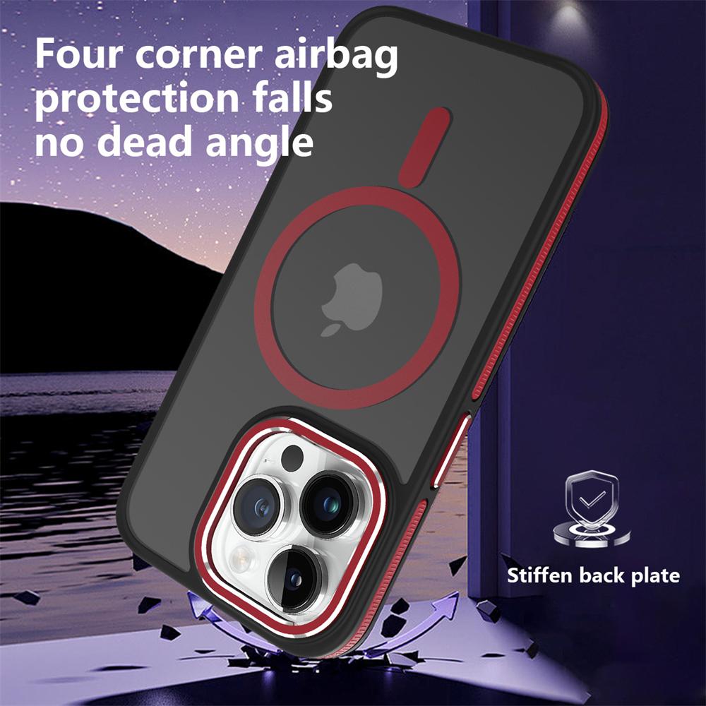 Magnetic Matte Translucent Shockproof Phone Cases For iPhone 16 15 14 13 12 11 Pro Max 16e For Magsafe Wireless Charge Cover