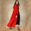 Women Long Sleeve Hooded Mediaeval Cloak Maxi Wool Coat