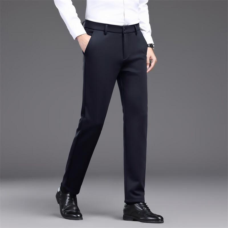 Yiliteng Men's Casual Wrinkle-Resistant Straight-Fit Pants YTMMC6005