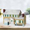 Christmas Village House LED Lighted Desk Building Resin House Statue Ornaments for Tabletop