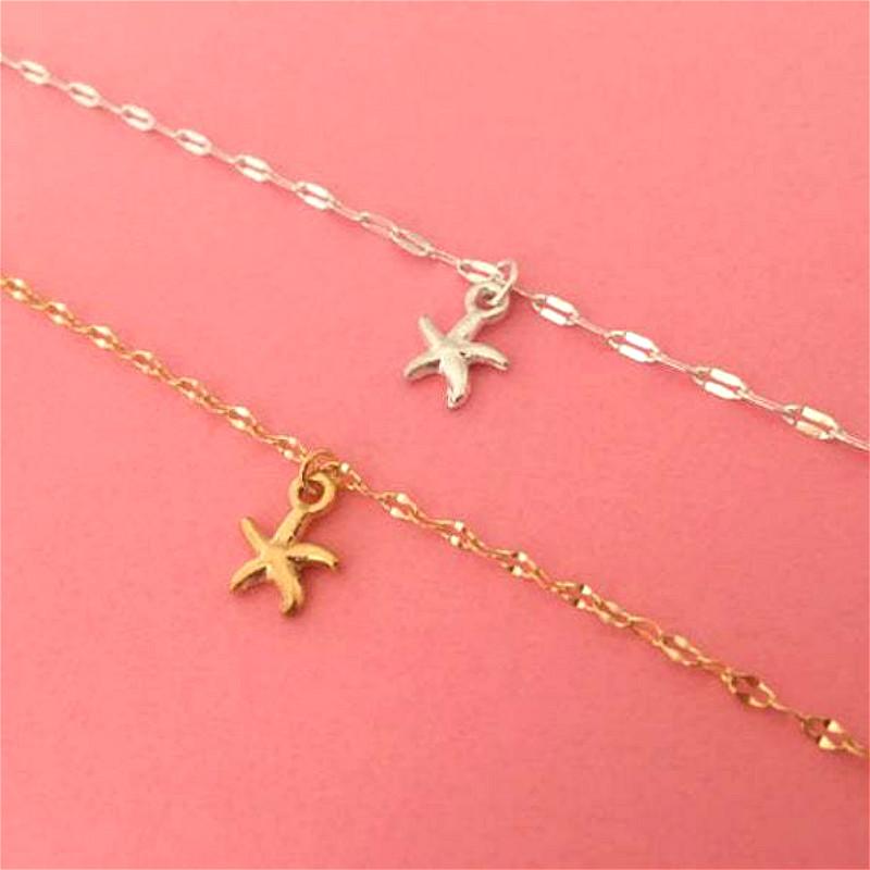 Браслет на щиколотку с подвеской Gold Star Charm Ankle — легкий и регулируемый модный аксессуар для лета и пляжа