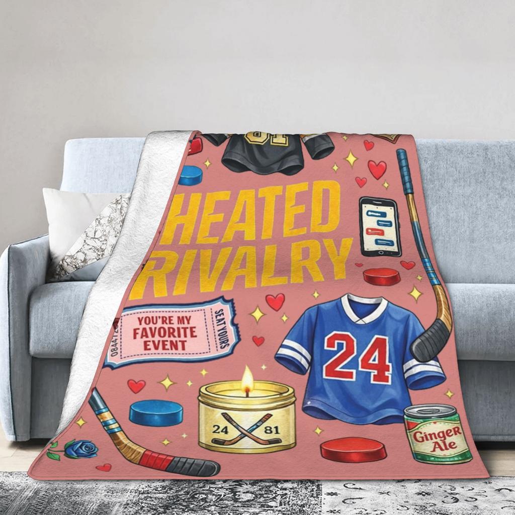 Hockey Heated Rivalry Hollanov Flannel Blankets Funny Throw Blankets for Home Hotel Sofa 150*125cm Quilt