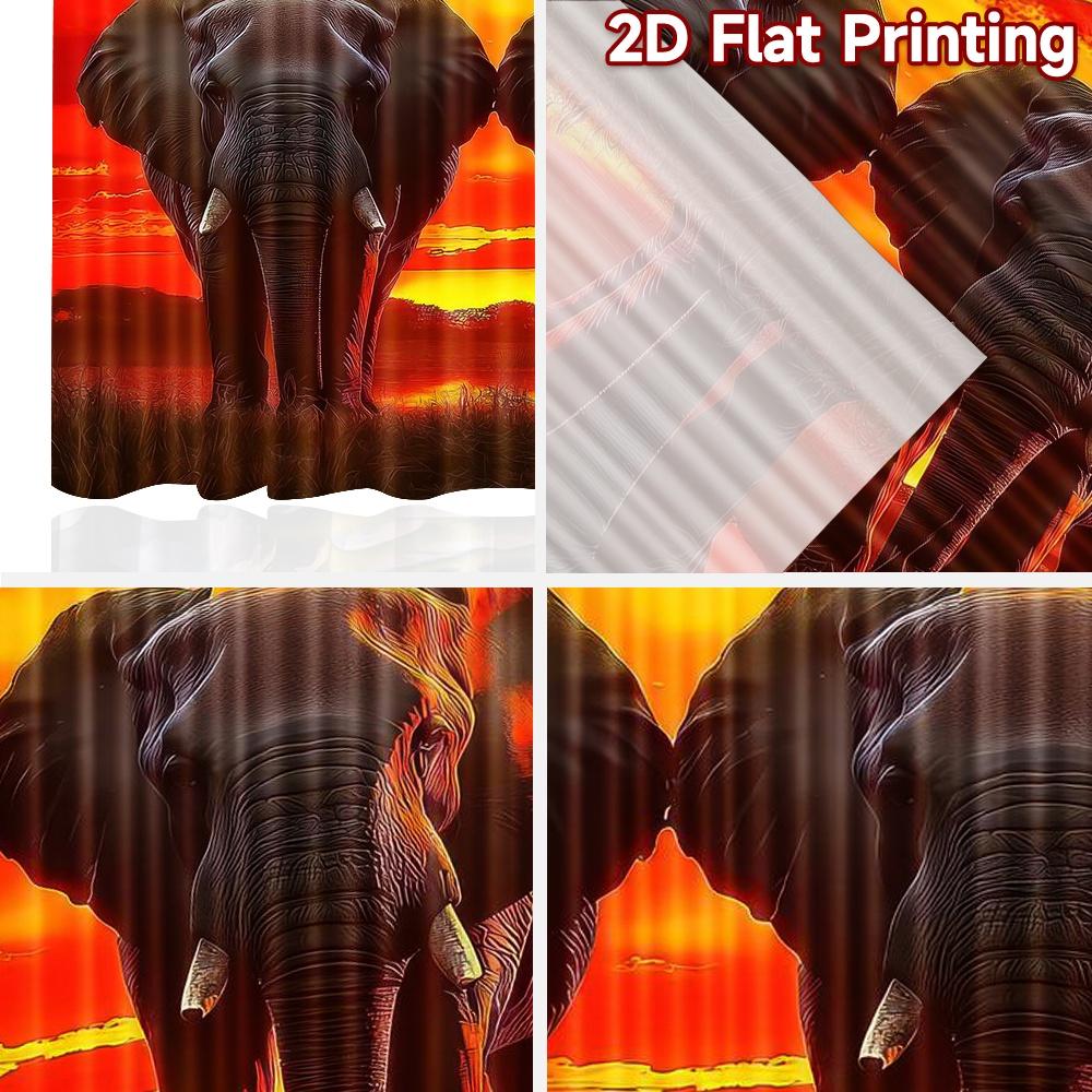 2D плотный Фотофон Ткань для фона Слоны на закате 100% Полиэстер Праздничные украшения Использование для праздника
