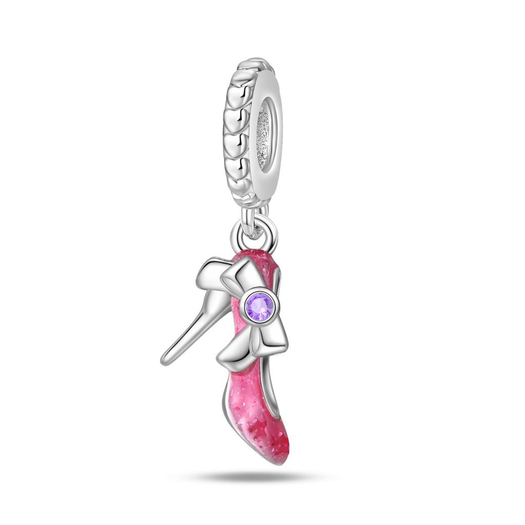 2026 Barbie Pink Girl Heart DIY Jewelry Accessories Bracelet 925 Silver Charm Beads