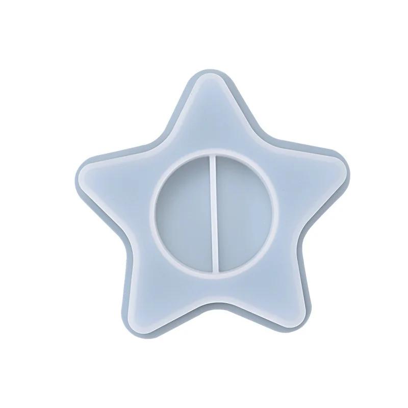 Five Pointed Star Silicone Mal Candle Holder Kandelaar Epoxyhars Mal Kaar Houder Epoxy Mould DIY Candle Holder Silicone Mould