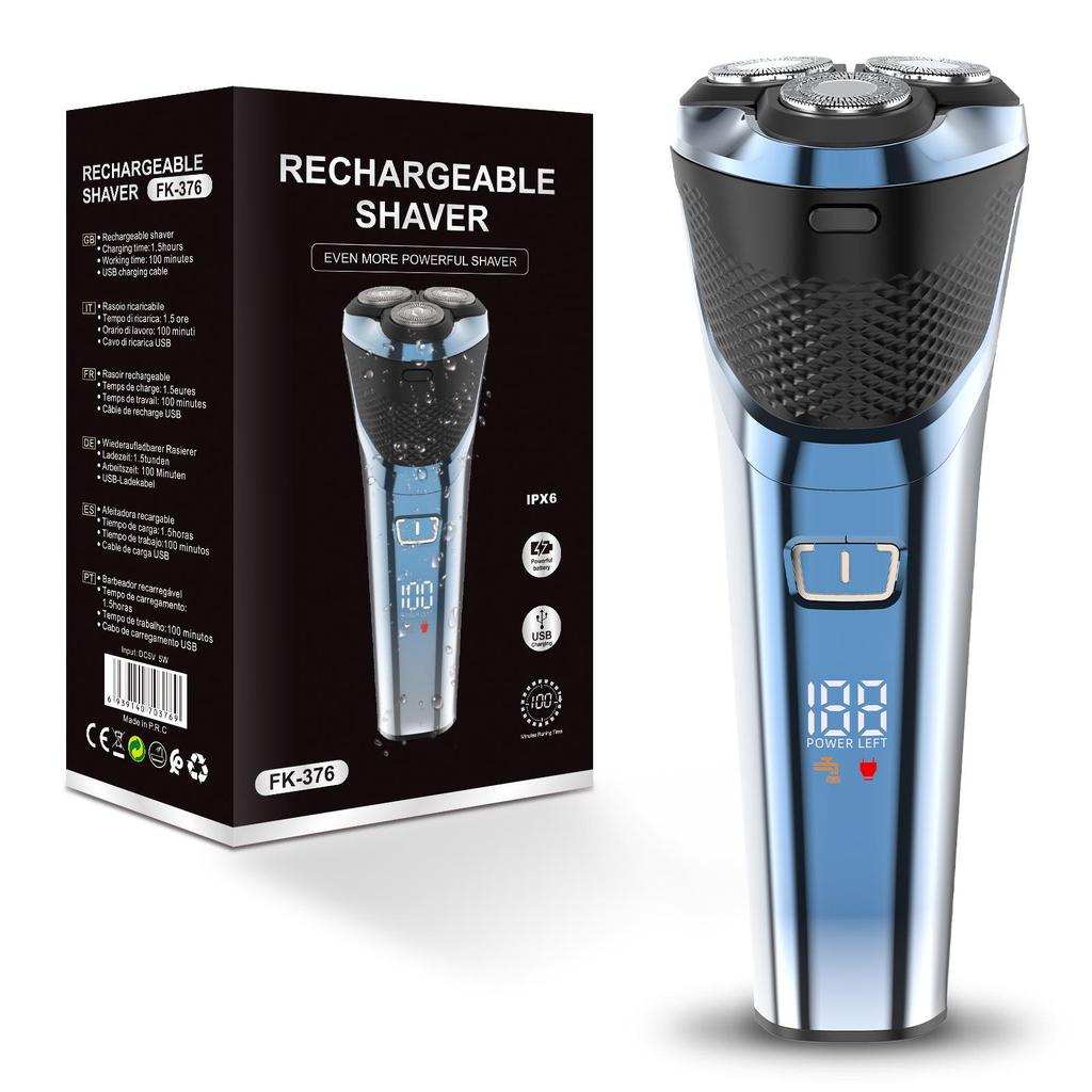 Fanke Men's Three-Blade Electric Rotary Shaver, Fully Washable