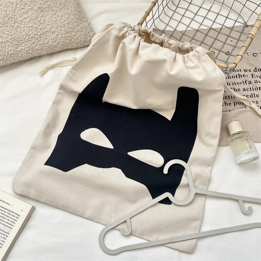 Simple Batman Mask Printed Drawstring Pocket Fabric Storage Bag Clothing And Sundries Dustproof Cloth Bag