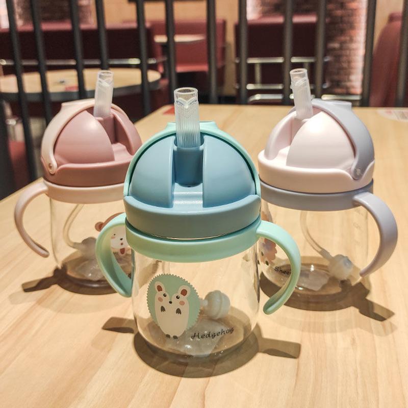 250 мл детская чашка для питья, бутылочка для кормления с соломенным гравитационным шариком, бутылка широкого калибра, герметичная уличная портативная детская чашка