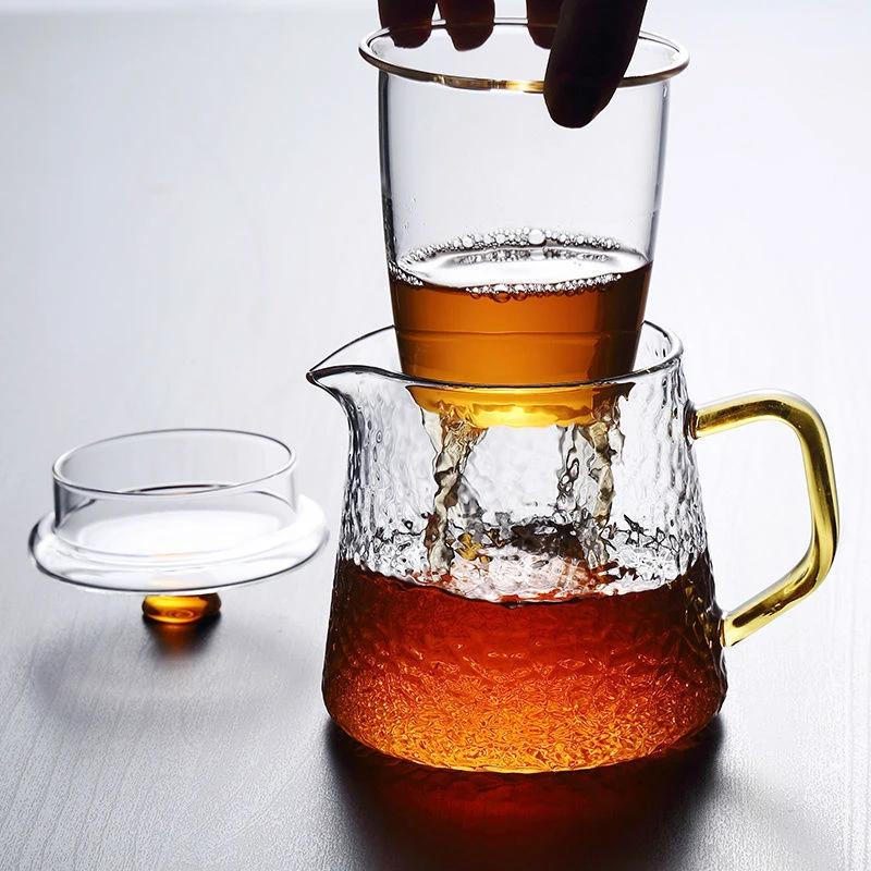 Стеклянный боросиликатный чайник Pyrex Газовая плита Цветочный чайник Пуэр Китайский набор для кунг-фу с фильтром