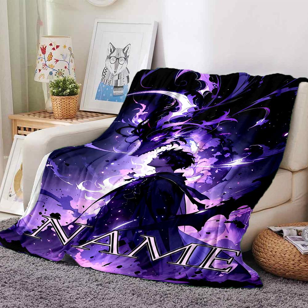Customiz Name Personality Solo Leveling Blanket Soft &Warm Sofa Office Bed Travel Lunch Break Blanket, Gift Suitable All Seasons