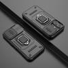 For iPhone 16 Case Ring Kickstand PC+TPU Phone Cover with Lens Shield