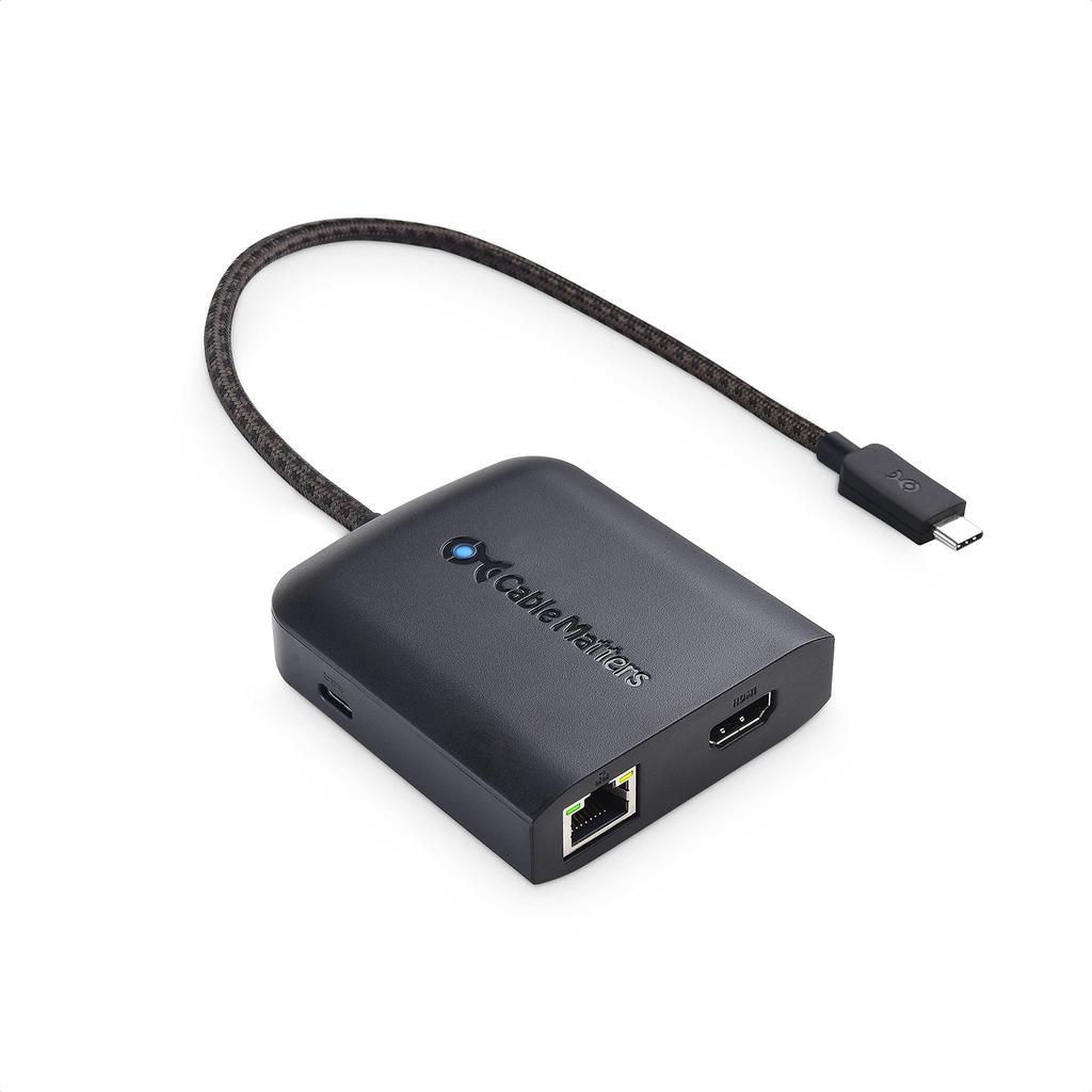 Cable Matters Зарядка PD 8K 4K 120 Гц HDMI USB C Хаб USB Type C HDMI Док 4K 2 порта USB Gigabit Ethernet Черный Thunderbolt 4 USB4 Совместимый с