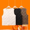 Women's Thermal Vest Sleeveless Single-breasted Closure Jacket Solid Color Round Neck Imitation Silk Cotton Padded Waistcoat for Autumn Winter