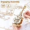3D Puzzle Wooden Cello Music Box DIY Assembly Building Kits for Adults Kids Home Living Room Decor Crafts Valentine's Day Gifts
