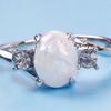 Женское кольцо изысканное овальное опаловое горный хрусталь украшение на безымянный палец