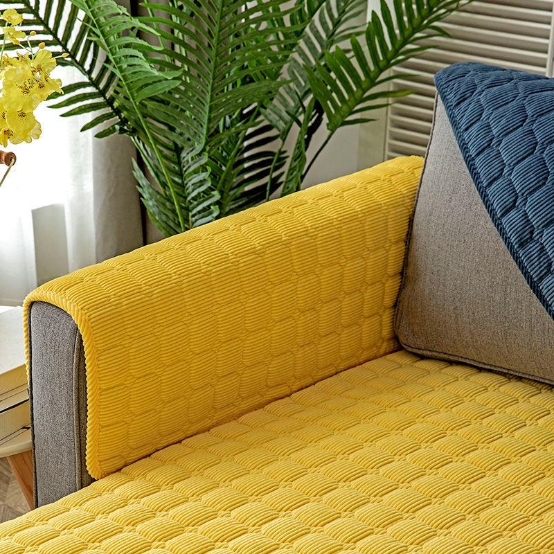 Сплошной цвет Нескользящий чехол для дивана, утепленный мягкий диван-полотенце для декора мебели для гостиной, чехлы для диванов, чехлы для диванов