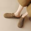 Мода 2025 Новые летние женские мюли из коровьей замши, женская обувь с круглым носком и закрытым носком, слипоны, женские сандалии, ретро-современные шлепанцы