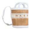 Marni Tropicalia Woven Straw Adjustable Shoulder Strap Nylon Bucket Bag Small Women bags White Beige SCMP0056L5P7945ZO822