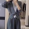 Винтажный женский кардиган из шерсти с V-образным вырезом и цветными блоками