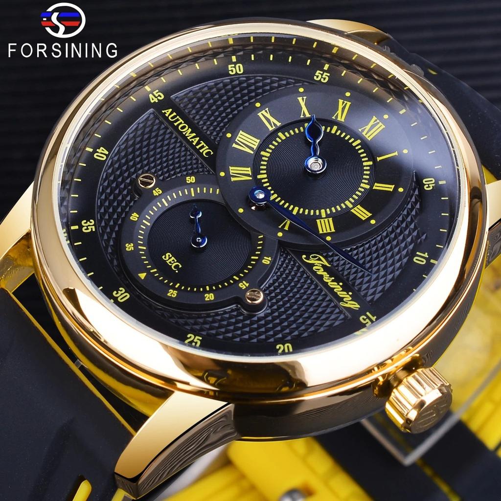 Механические часы Forsining с силиконовым ремешком