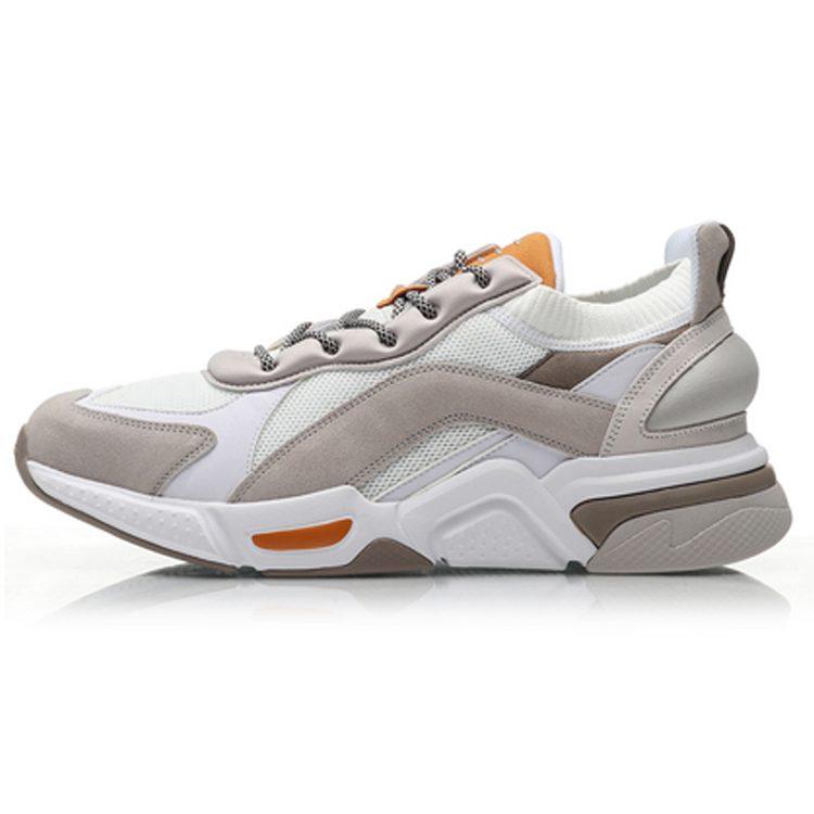 Li Ning Модные нескользящие легкие низкие повседневные кроссовки мужские Серебристый Рыбий Серый AGLP125-4