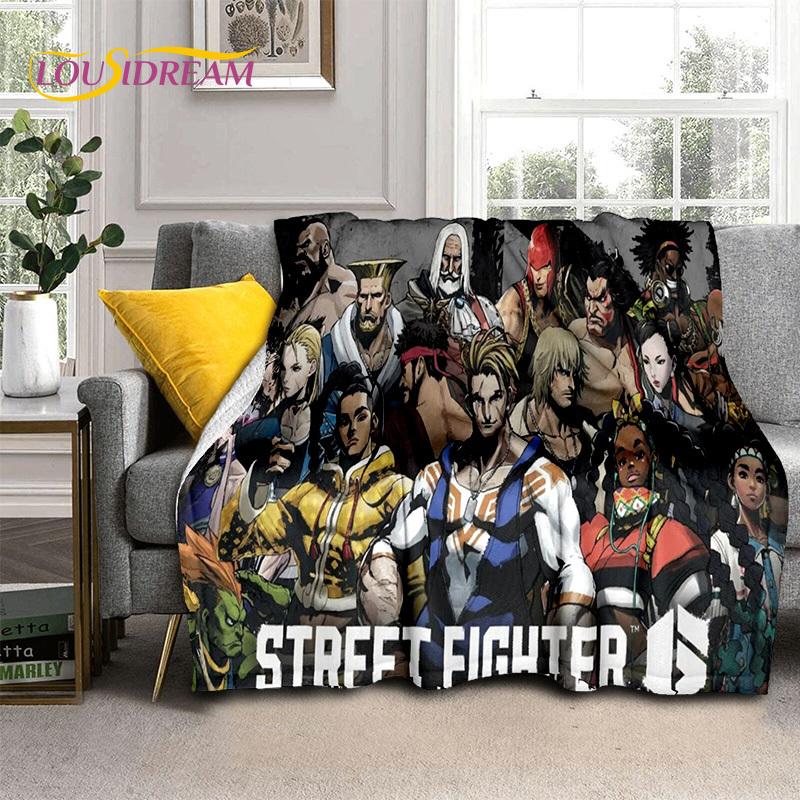 SF Retro Game Street Fighter Gamer Blanket,Soft Throw Blanket for Home Bedroom Bed Sofa Picnic Travel Office Cover Blanket Kids