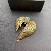Elegant Gold-Plated Vintage Wing Brooch: Retro 3D Design for Suits and Coats