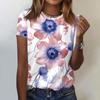 Женская футболка с 3D-цветочным принтом и круглым вырезом, повседневные женские свитера с коротким рукавом, футболки, топы, увеличенные размеры, женская одежда Y2K