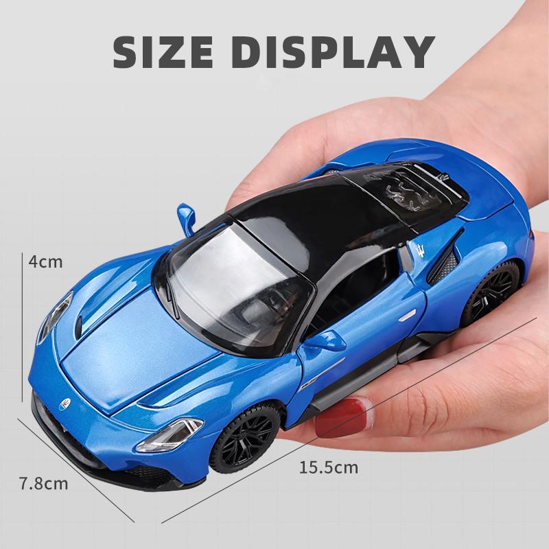 Масштаб 1/32 Сплав Спортивный автомобиль Купе Maserati MC20 Литая металлическая модель Звук и свет Игрушка с инерционным механизмом Украшения для рабочего стола компьютера Детский подарок