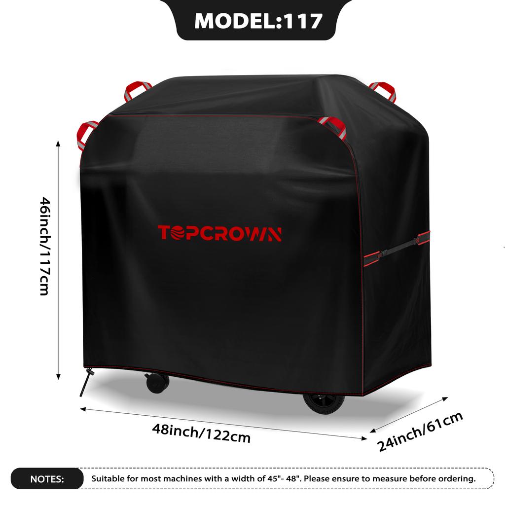 [Чехол для барбекю Tc-420D Красная линия] Чехол Topcrown для уличного гриля-барбекю, Устойчивый к УФ-излучению материал 420D Оксфорд, Ветрозащитная конструкция с регулируемыми ремнями