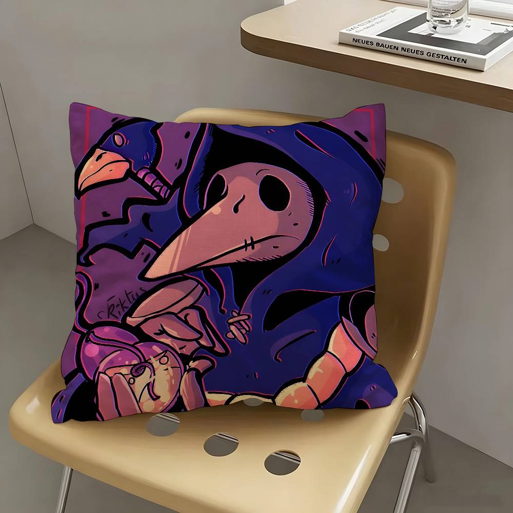 1pc Plague Knight Pillow Case Fashion Square Pillowcase Bedroom Sofa Room Ins Decoration Leisure