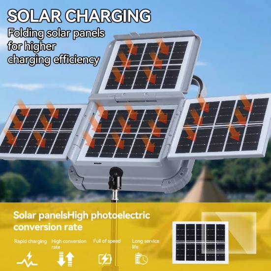 Солнечный прожектор для кемпинга, супер яркий, высокий люмен, водонепроницаемый, мощный, перезаряжаемый, солнечный, уличный, портативный светодиодный прожектор с отражателем