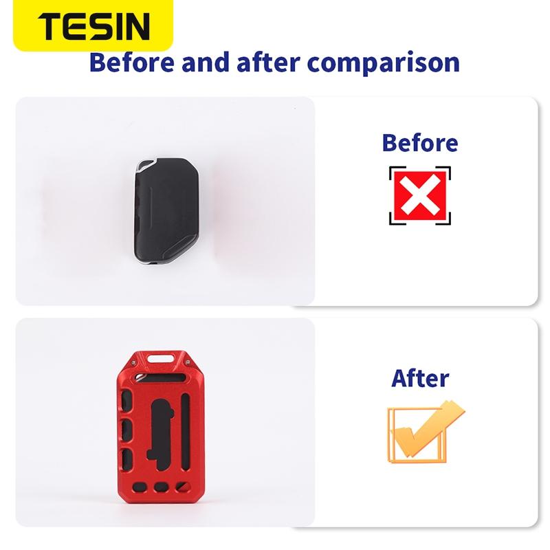 kymb4 TESIN Car Keys Cover for Jeep Gladiator JT 2018+ Car Key Case Shell Cover Keychain Accessories for Jeep Wrangler JL 2018-2025 Up