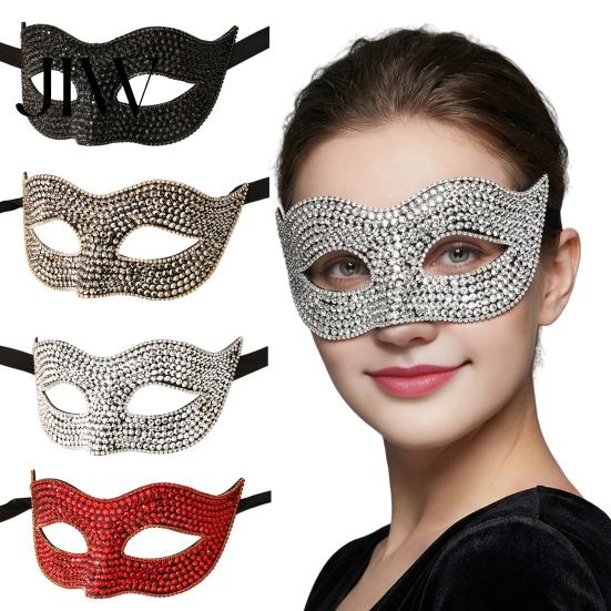 Soft Skin Friendly Party Masque Bling Rhinestone Masquerade for Women, Sparkly Venetian Half Shining Style Face Eye Halloween, Mardi Gras, Prom