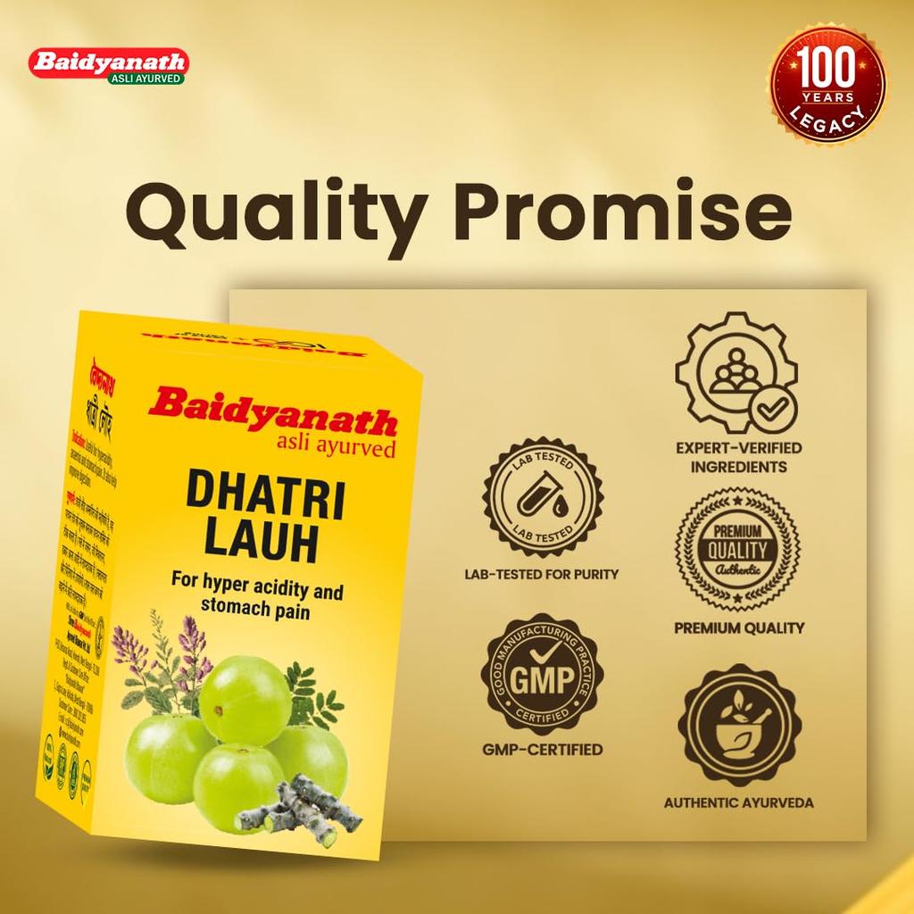 Baidyanath Dhatri Lauh Ayurvedic Tablets For Digestive Support And Acidity Relief 40 Tablets X Pack Of 2 With Amla Mulethi Giloy Lauh Bhasma