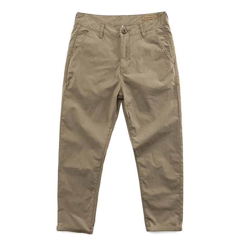 Cotton Casual Small Straight Pants - Spring/Summer, Trendy, All-Match, Nine-Point Length