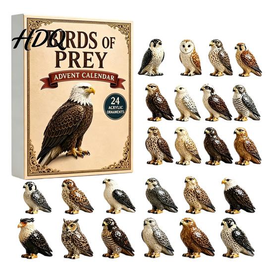 Интерактивный опыт распаковки Адвент-календарь Birds of Prey с 24 2D акриловыми украшениями Обратный отсчет Коллекционная птица