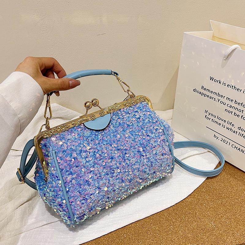 Сумка с пайетками Clip 2024, европейский и американский индивидуальный дизайн, знаменитости из Интернета, иностранный стиль, переносная сумка-мессенджер через плечо